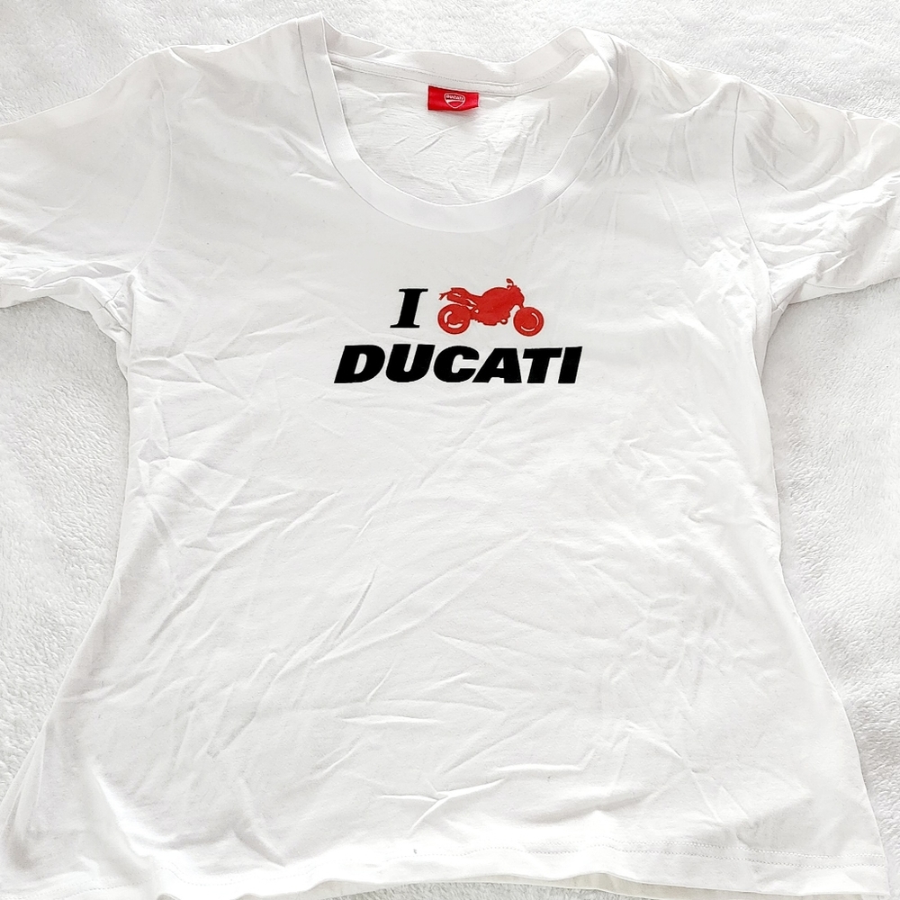 Women's white Ducati t-shirt